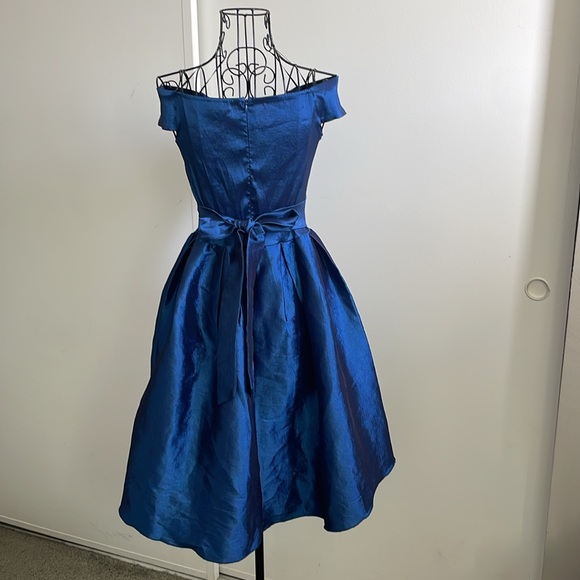 82. Kimcine Navy Blue Taffeta Party Mini Dress - Picture 5 of 6